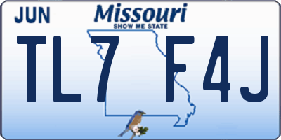 MO license plate TL7F4J