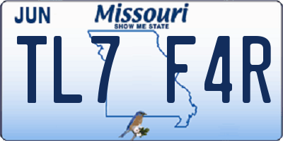 MO license plate TL7F4R