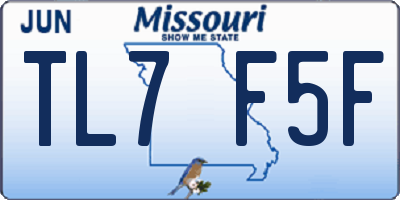 MO license plate TL7F5F