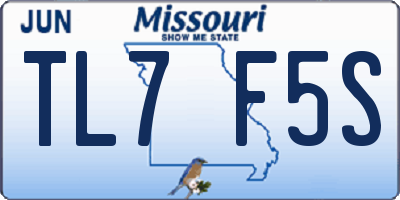 MO license plate TL7F5S