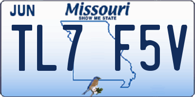 MO license plate TL7F5V