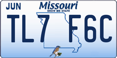 MO license plate TL7F6C