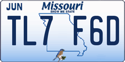 MO license plate TL7F6D