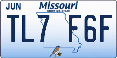 MO license plate TL7F6F