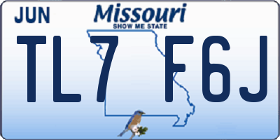 MO license plate TL7F6J