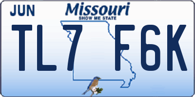 MO license plate TL7F6K