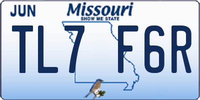 MO license plate TL7F6R