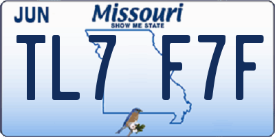 MO license plate TL7F7F