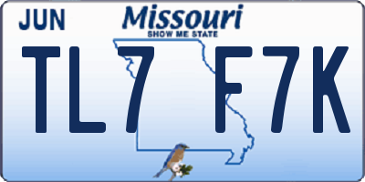 MO license plate TL7F7K