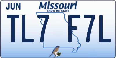 MO license plate TL7F7L