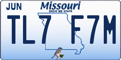 MO license plate TL7F7M