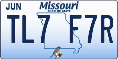 MO license plate TL7F7R