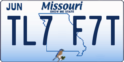 MO license plate TL7F7T