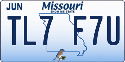 MO license plate TL7F7U