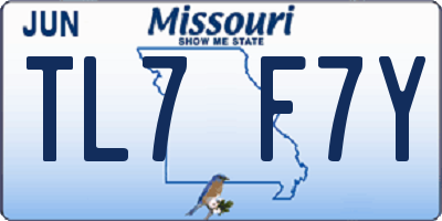 MO license plate TL7F7Y