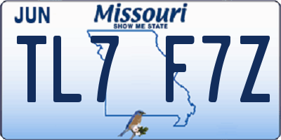 MO license plate TL7F7Z