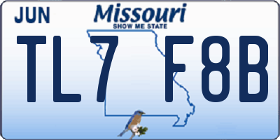 MO license plate TL7F8B