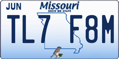 MO license plate TL7F8M