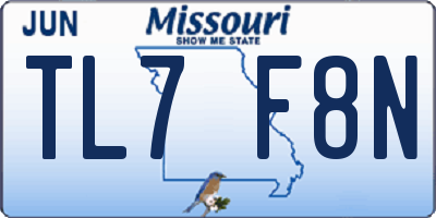 MO license plate TL7F8N