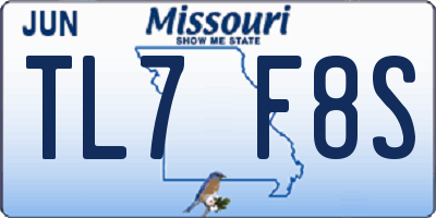 MO license plate TL7F8S