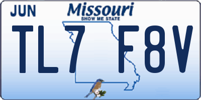 MO license plate TL7F8V