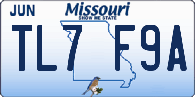 MO license plate TL7F9A