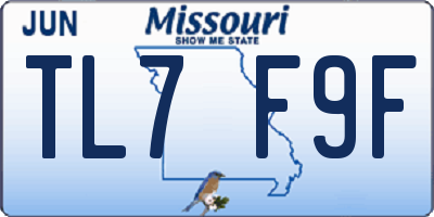 MO license plate TL7F9F