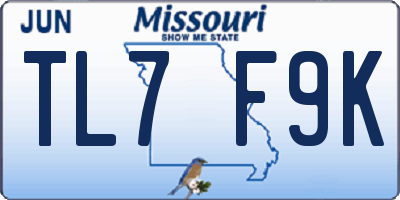 MO license plate TL7F9K