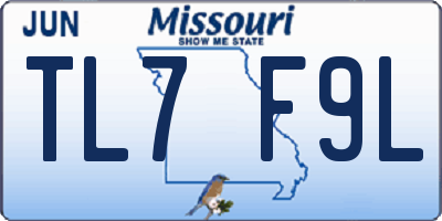 MO license plate TL7F9L