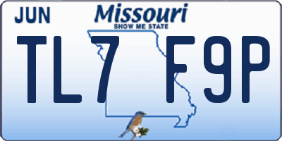 MO license plate TL7F9P