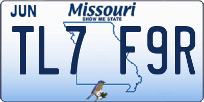 MO license plate TL7F9R