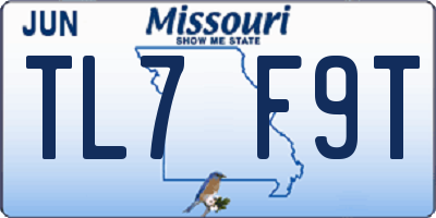 MO license plate TL7F9T