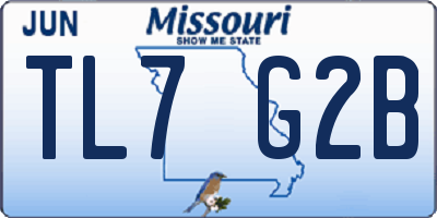 MO license plate TL7G2B