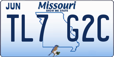 MO license plate TL7G2C