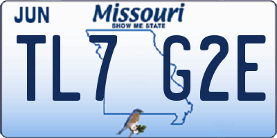 MO license plate TL7G2E