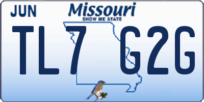 MO license plate TL7G2G