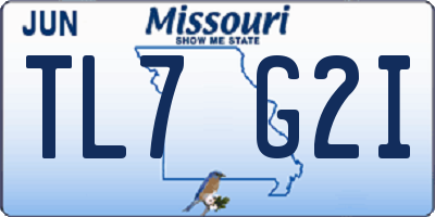 MO license plate TL7G2I