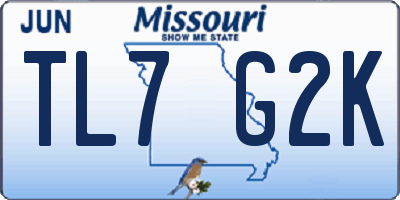 MO license plate TL7G2K
