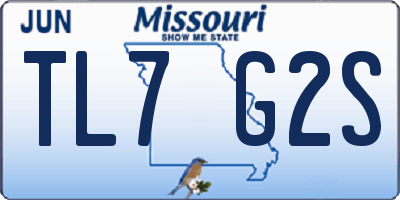 MO license plate TL7G2S