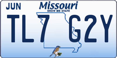 MO license plate TL7G2Y