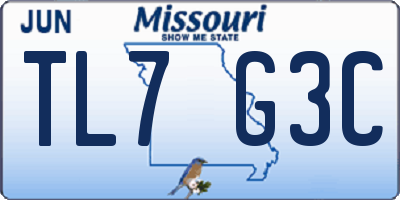 MO license plate TL7G3C