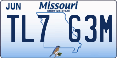 MO license plate TL7G3M