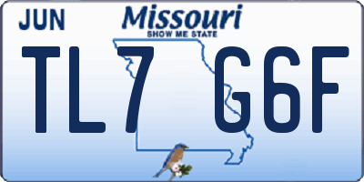MO license plate TL7G6F