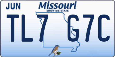 MO license plate TL7G7C
