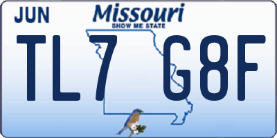 MO license plate TL7G8F