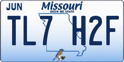 MO license plate TL7H2F