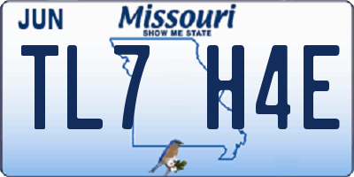 MO license plate TL7H4E