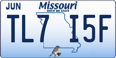 MO license plate TL7I5F