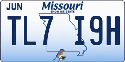MO license plate TL7I9H