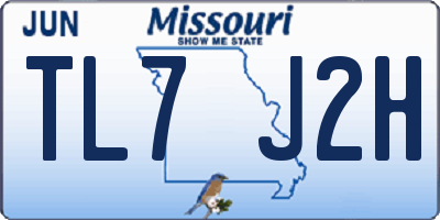 MO license plate TL7J2H